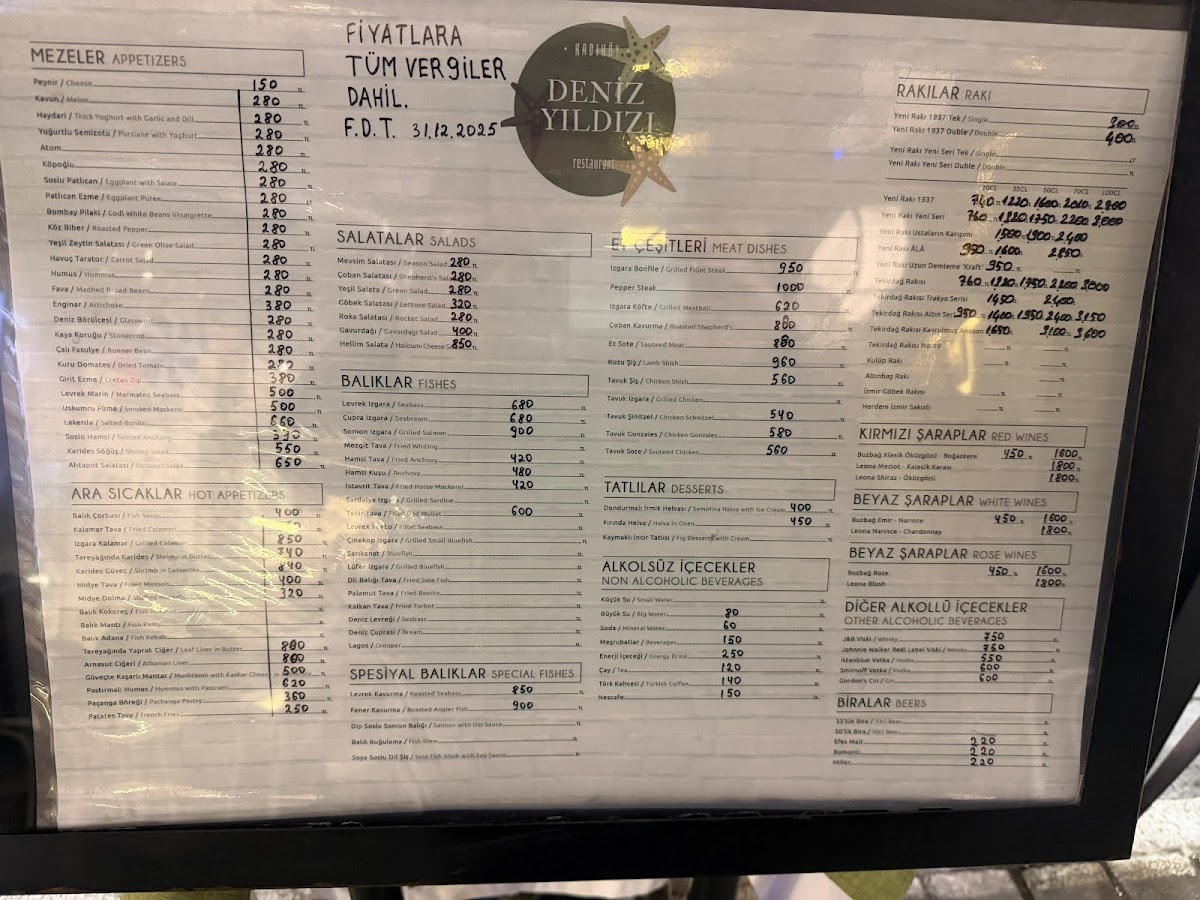 Menu Deniz Yildizi Restaurant-1